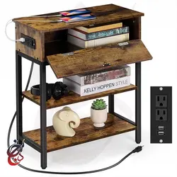 میز کنار مبلی چوب و فلز طرح سوین مدل ST-1007 - سنجد چوب