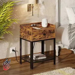 میز کنار مبلی چوب و فلز طرح ساتیا مدل ST-1006 - سنجد چوب