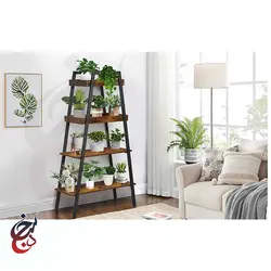 استند گلدان چوب و فلز طرح لیلیوم مدل fs-1002 - سنجد چوب