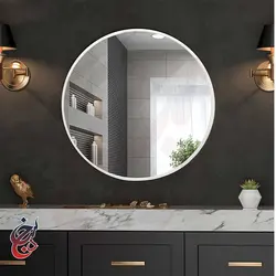آینه گرد طرح گلبو مدل mi-1013 - سنجد چوب