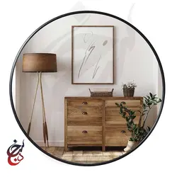 آینه گرد طرح گلبو مدل mi-1013 - سنجد چوب