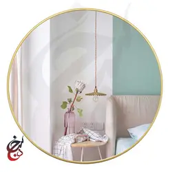 آینه گرد طرح گلبو مدل mi-1013 - سنجد چوب
