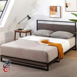 تخت خواب فلزی طرح رونیا مدل bf-1005 - سنجد چوب