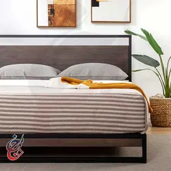 تخت خواب فلزی طرح رونیا مدل bf-1005 - سنجد چوب