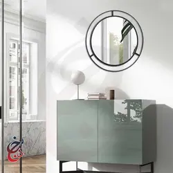 آینه گرد طرح گلبرگ مدل mi-1015 - سنجد چوب