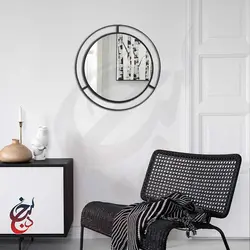 آینه گرد طرح گلبرگ مدل mi-1015 - سنجد چوب