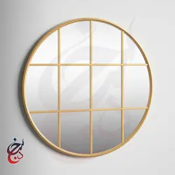 آینه گرد طرح گلبان مدل mi-1016 - سنجد چوب