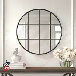 آینه گرد طرح گلبان مدل mi-1016 - سنجد چوب