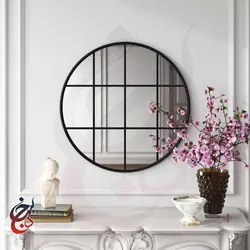 آینه گرد طرح گلبان مدل mi-1016 - سنجد چوب
