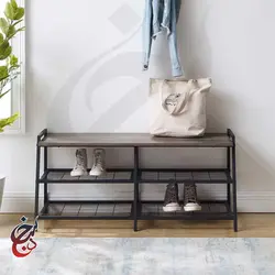 جاکفشی چوب و فلز طرح گیتی مدل shb-1017 - سنجد چوب