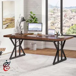 میز اداری پایه فلزی طرح آبنوس مدل de-1022 - سنجد چوب