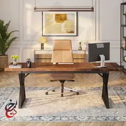 میز اداری پایه فلزی طرح آبنوس مدل de-1022 - سنجد چوب
