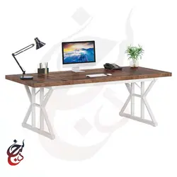 میز اداری پایه فلزی طرح آبنوس مدل de-1022 - سنجد چوب