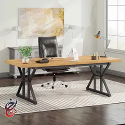 میز اداری پایه فلزی طرح آبنوس مدل de-1022 - سنجد چوب