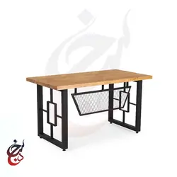 میز پایه فلزی طرح آرال مدل de-1027 - سنجد چوب