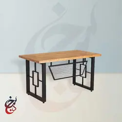 میز پایه فلزی طرح آرال مدل de-1027 - سنجد چوب