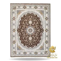 فرش 1200 شانه شیک شکلاتی طرح پونه | فرشینه کاشان