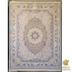 فرش 700 شانه طلاکوب صدف نقره ای | فرشینه کاشان