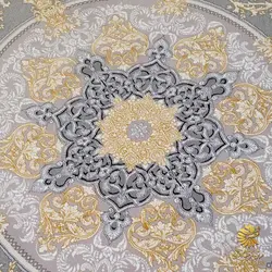 فرش 700 شانه طلاکوب صدف نقره ای | فرشینه کاشان