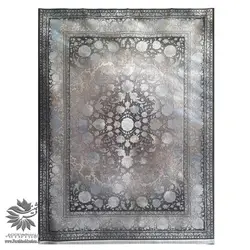 فرش وینتیج نقره کوب زمینه زغالی 700 شانه 70017Z | فرشینه کاشان