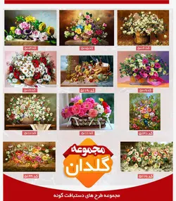 تابلو فرش دست بافت گونه طرح گلدان کد 5076 | فرشینه کاشان