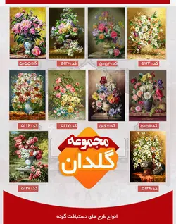 تابلو فرش دست بافت گونه طرح گلدان کد 5076 | فرشینه کاشان