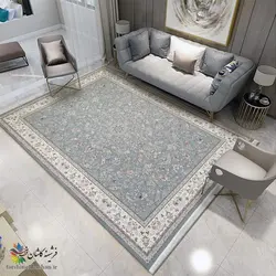 فرش طرح شاهکار زمینه فیلی 1500 شانه گل برجسته تراکم 4500