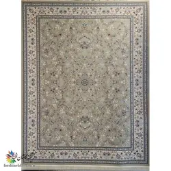 فرش طرح شاهکار زمینه ترمه ای 1500 شانه گل برجسته