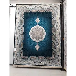 فرش طرح هالیدی سرمه ای 700 شانه | فرشینه کاشان