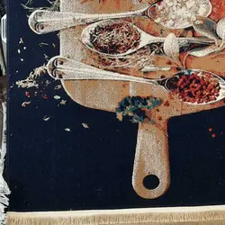گلیم طرح آشپزخانه سرمه ای کد G919 | فرشینه کاشان