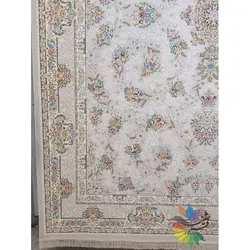 طرح مهتاب نقره ای 1200 شانه گل برجسته | فرشینه کاشان