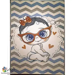 فرش اتاق نوزاد آبی نارنجی کد s618 | فرشینه کاشان