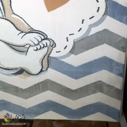 فرش اتاق نوزاد آبی نارنجی کد s618 | فرشینه کاشان