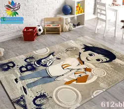 فرش پسرانه طوسی اتاق کودک s612 | فرشینه کاشان