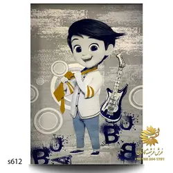 فرش پسرانه طوسی اتاق کودک s612 | فرشینه کاشان
