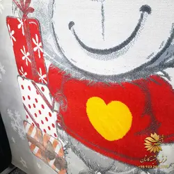 فرش کودک قرمز طوسی طرح عروسک 630 | فرشینه کاشان