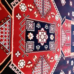 گبه طرح دست بافت بوم سرمه ای کد m432 - فرش ارزان