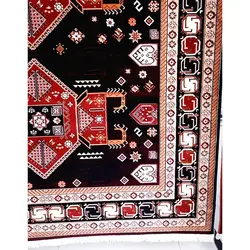 گبه طرح دست بافت بوم سرمه ای کد m432 - فرش ارزان