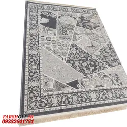 گبه وینتیج طوسی کد 244t - فرش ارزان