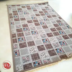 گلیم چهل تیکه زمینه نسکافه ای کد j764 - فرش ارزان