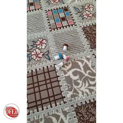 گلیم چهل تیکه زمینه نسکافه ای کد j764 - فرش ارزان