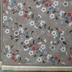 گلیم افشان زمینه نسکافه ای و نقره ای کد 722 - فرش ارزان