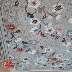 گلیم افشان زمینه نسکافه ای و نقره ای کد 722 - فرش ارزان