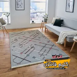 گلیم فانتزی کد 736 نقره ای - فرش ارزان