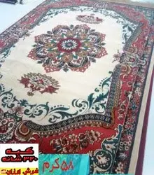 گبه ماشینی طرح سنتی کرم نقشه 58 - فرش ارزان
