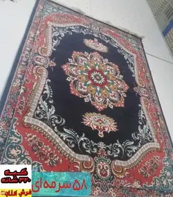 فرش گبه ارزان نقشه 58 سرمه ای - فرش ارزان