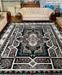 فرش سرمه ای طرح خزان 440 شانه bcf - فرش ارزان