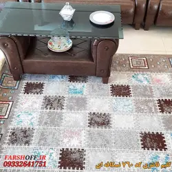 گلیم خشتی نسکافه ای تراکم 700 کد j760ne - فرش ارزان