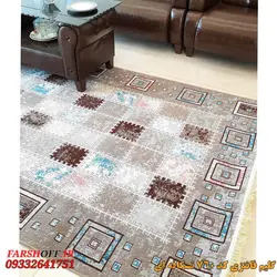گلیم خشتی نسکافه ای تراکم 700 کد j760ne - فرش ارزان