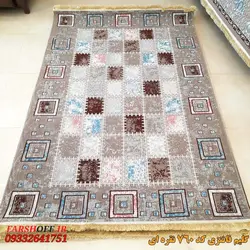 گلیم خشتی نسکافه ای تراکم 700 کد j760ne - فرش ارزان